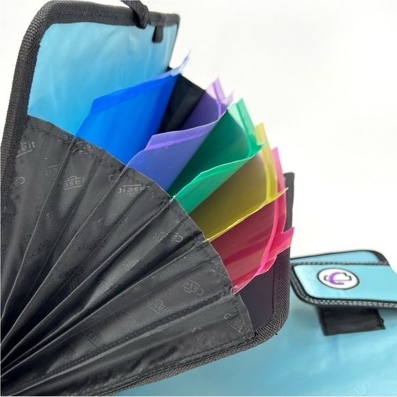 Case-It “The Open Tab” 2” Three Ring Binder Purple with Blue Polka Dots New NWT - Picture 4 of 6